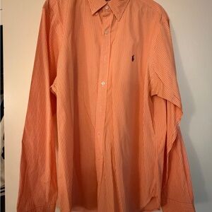 Ralph Lauren Orange Pinstripe Dress Shirt